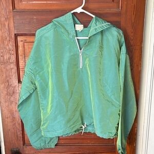 Green Hooded Windbreaker Jacket